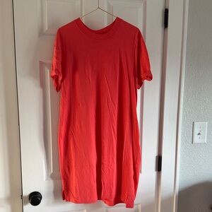 Time and Tru Coral 100% Cotton Tee Dress